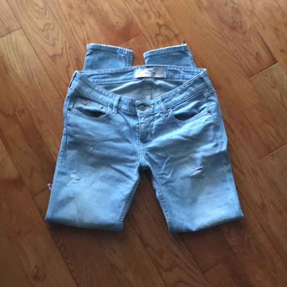 Light Blue Ripped Jeans with Zippered Calves - Picture 2 of 8